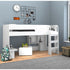 Kidsaw - Kudl, Mid Sleeper with Desk, Bookcase, Toybox in White