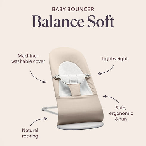 BabyBjörn Baby Bouncers Balance Soft- Woven/ Jersey, Dark Grey/Grey