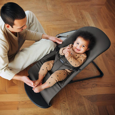 BabyBjörn Baby Bouncers Balance Soft- Woven/Jersey Tri Fabric, Dark Grey