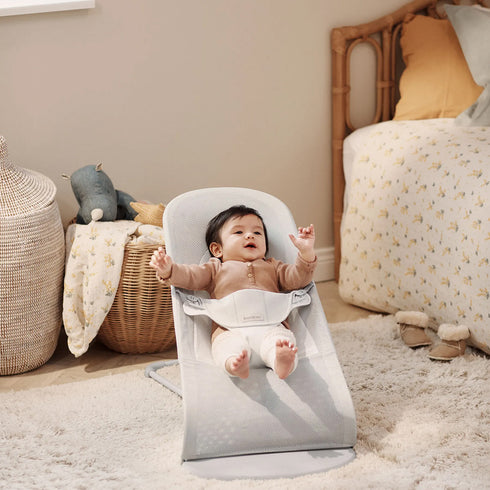 BabyBjörn Baby Bouncers Balance Soft- 3D Mesh, Silver/White