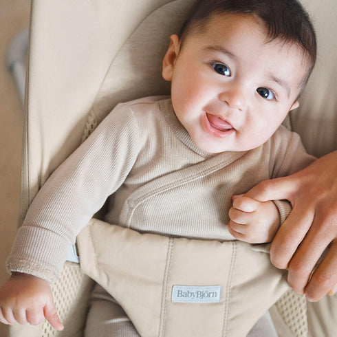 BabyBjörn Baby Bouncers Balance Soft- Woven/Jersey Tri Fabric, Light Beige