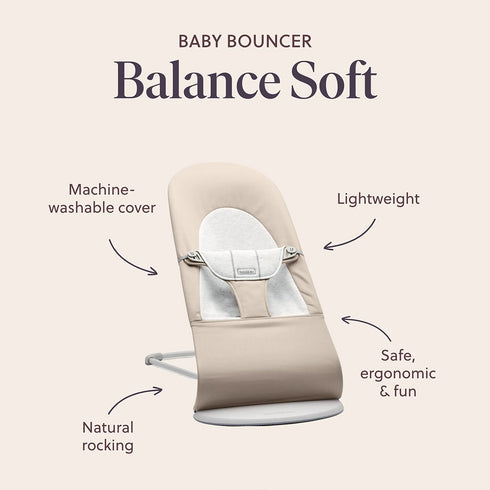 BabyBjörn Baby Bouncers Balance Soft- Woven/Jersey Tri Fabric, Dark Grey