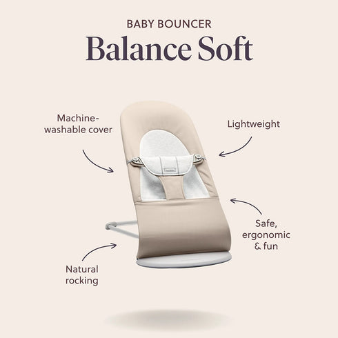BabyBjörn Baby Bouncers Balance Soft- 3D Mesh, Sky Blue/White