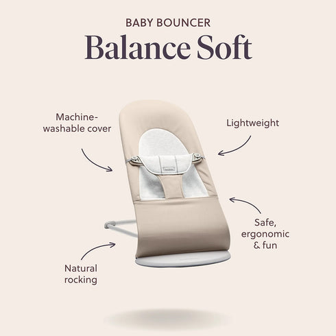 BabyBjörn Baby Bouncers Balance Soft- 3D Mesh, Pearly Pink/White