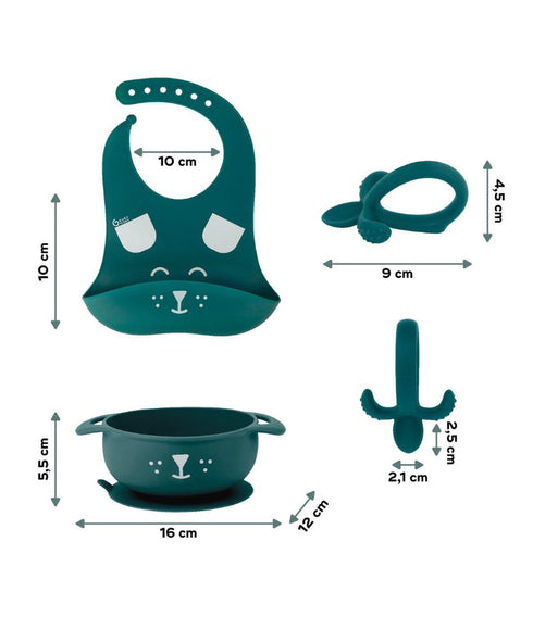 Babymoov First'isy Silicone bowl, feeder & bib set - dog (6-12m)