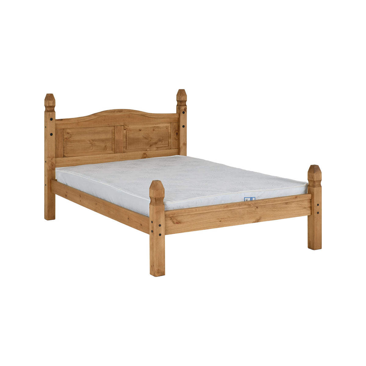 Corona 4FT6 Bed Low Foot End - Distressed Waxed Pine