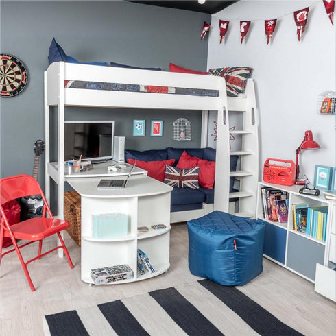 Highsleeper, Sofa, Fixed Desk, POD Sofa Blue