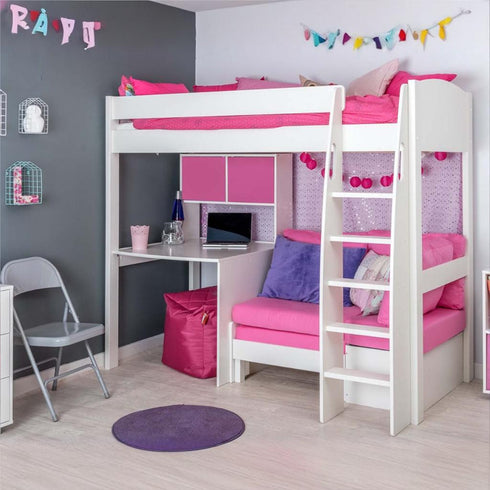 Highsleeper, Sofa, Fixed Desk, Hutch Sofa Pink Choose Door Colour  (1 Pair)