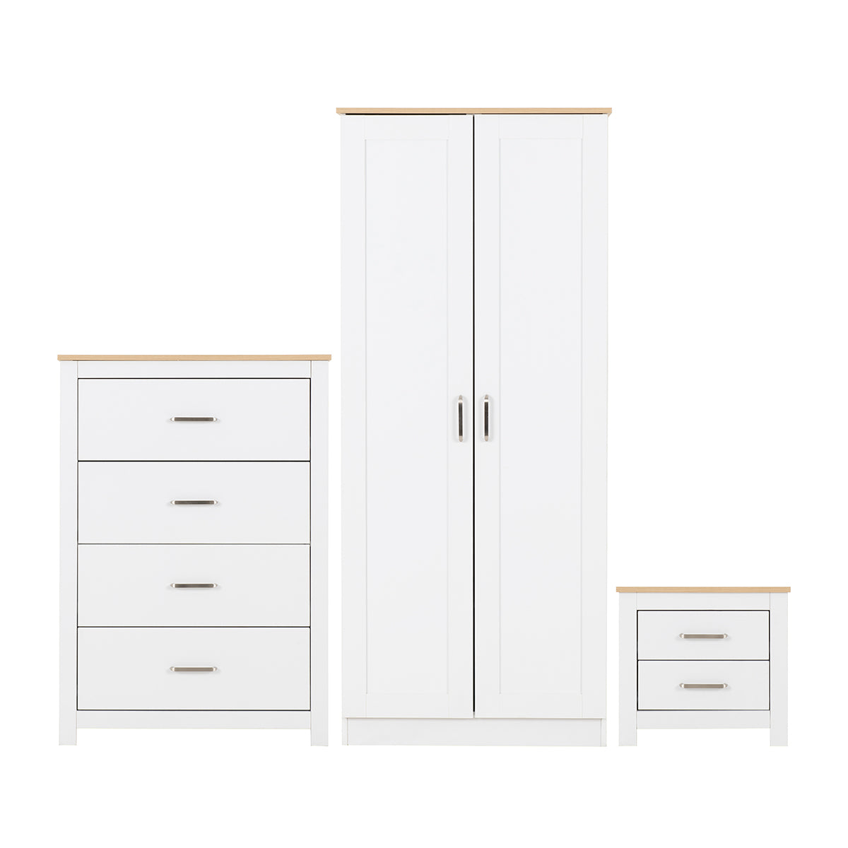 Portland Trio - White/Oak Effect