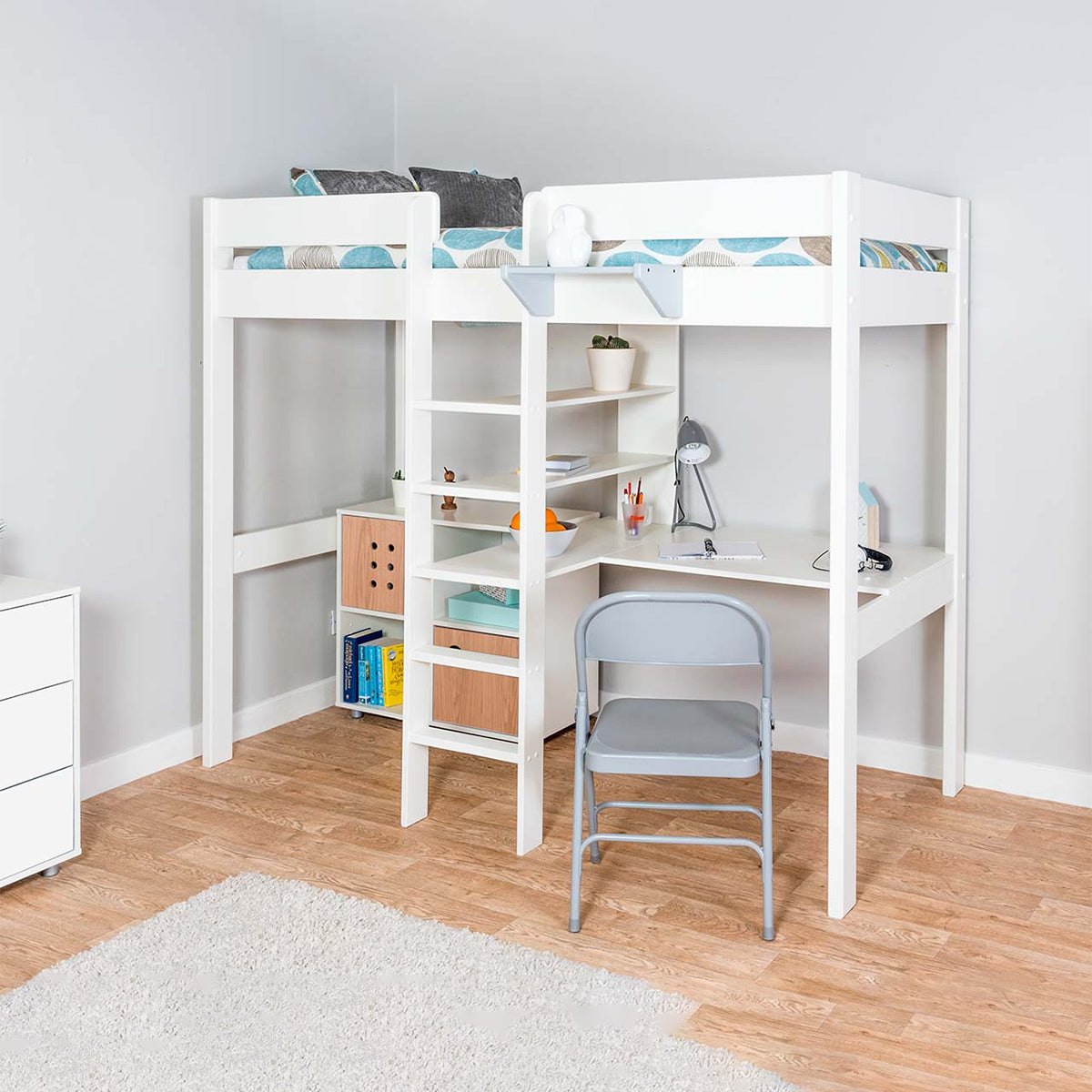 Stompa Duo Highsleeper And Cube Unit With A Pair Of Oak Doors