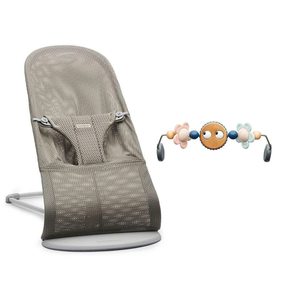 BabyBjörn Bouncer and Toy Bundle - Grey/Beige