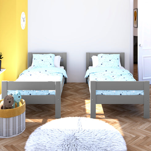 Compact Bunk Bed With Open Trundle Grey