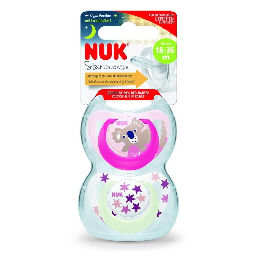 NUK Star Day Night Soother 18-36 months