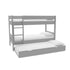Compact Bunk Bed With Trundle Drawer And Trundle Mattress Grey