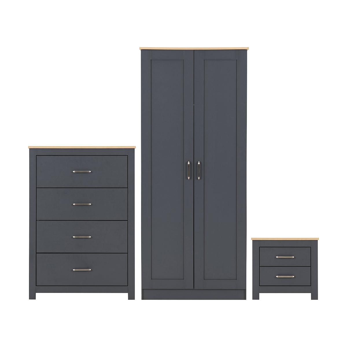 Portland Trio - Grey/Oak Effect