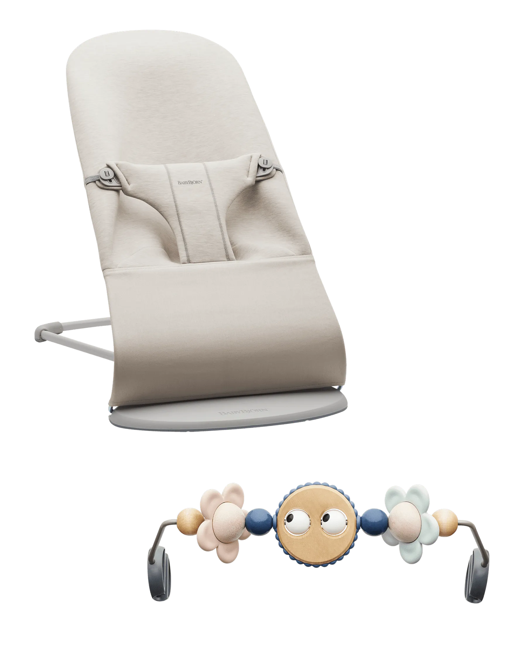 BabyBjörn Bouncer and Toy Bundle - Light Beige
