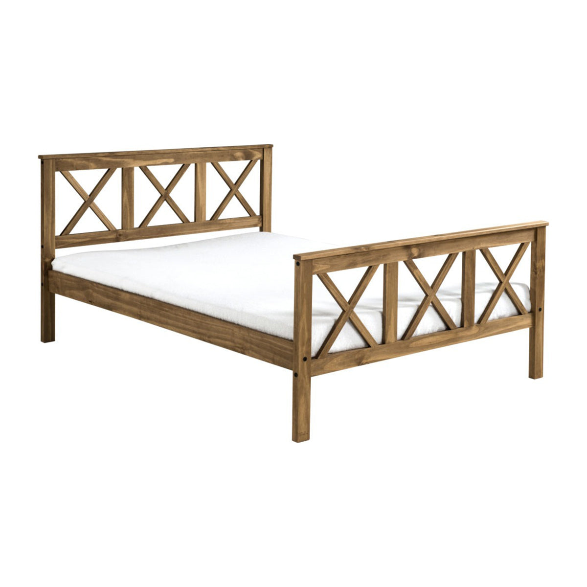 Salvador 4FT6 Bed High Foot End - Distressed Waxed Pine