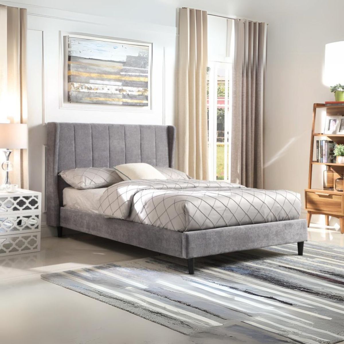 Amelia 4FT6 Bed - Dark Grey Fabric