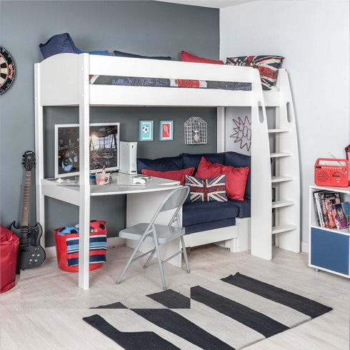 Highsleeper, Sofa, Fixed Desk Sofa Blue