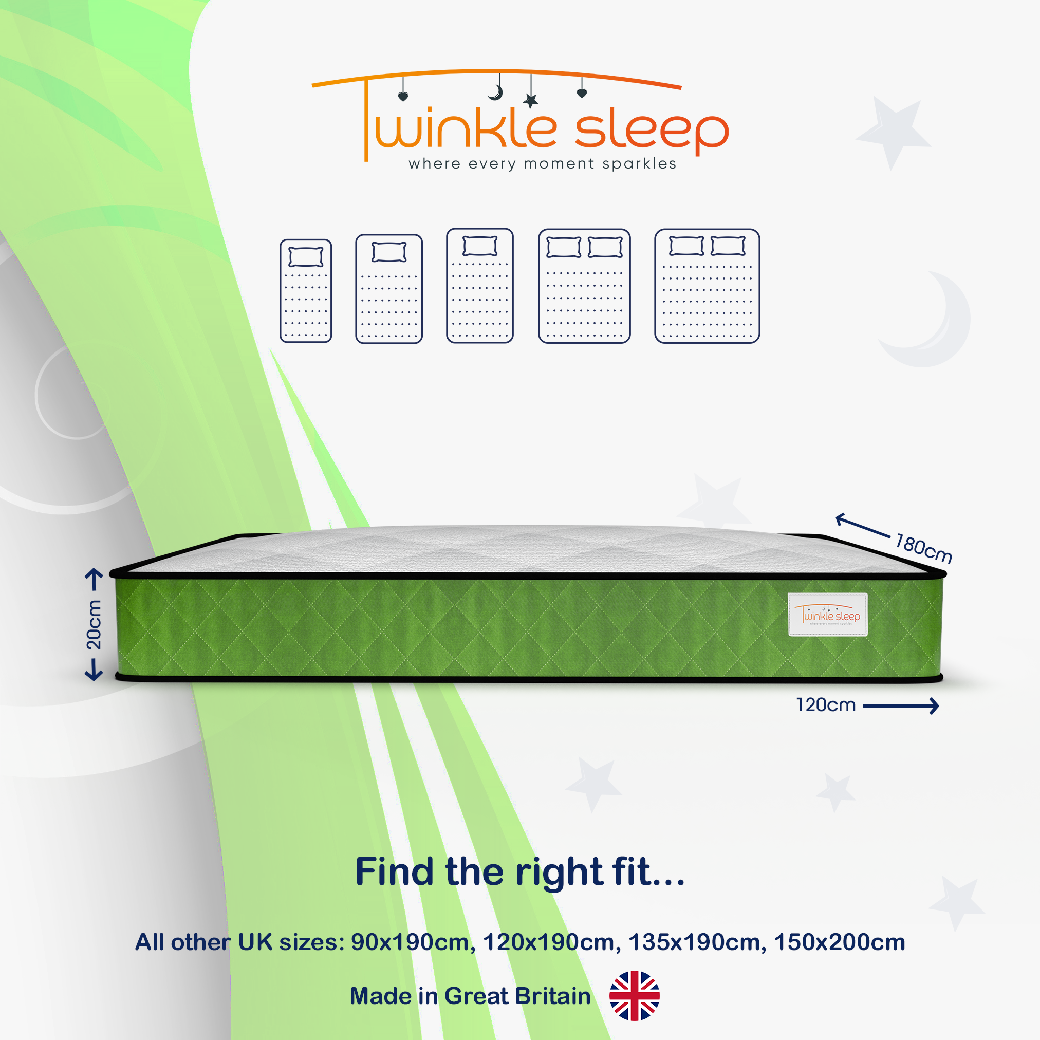 Twinkle Sleep Green Kids Mattress