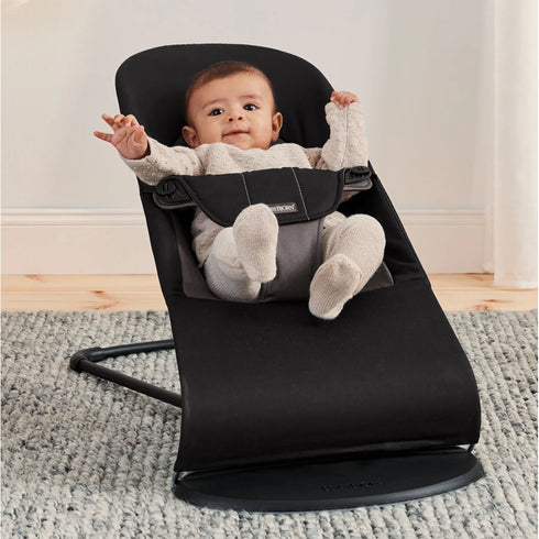BabyBjörn Baby Bouncers Balance Soft- Cotton, Black/Dark Grey