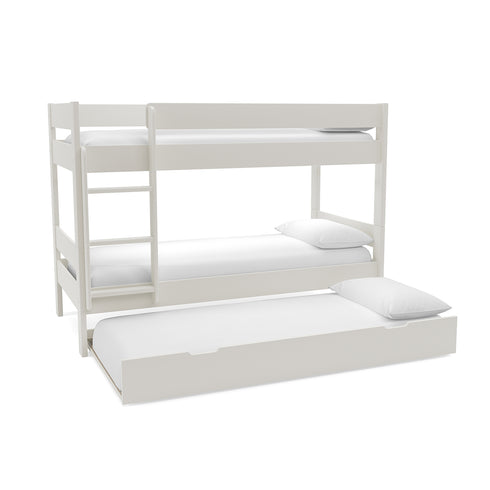 Compact Bunk Bed With Open Trundle White