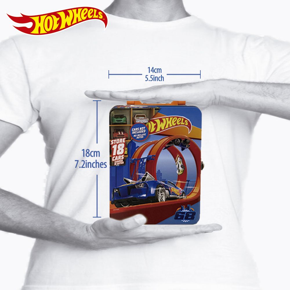 Hot Wheels Tin Car Storage Case - Blue