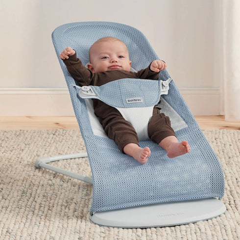 BabyBjörn Baby Bouncers Balance Soft- 3D Mesh, Sky Blue/White
