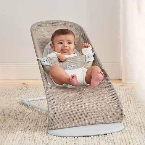 BabyBjörn Baby Bouncers Balance Soft- 3D Mesh, Grey Beige/White