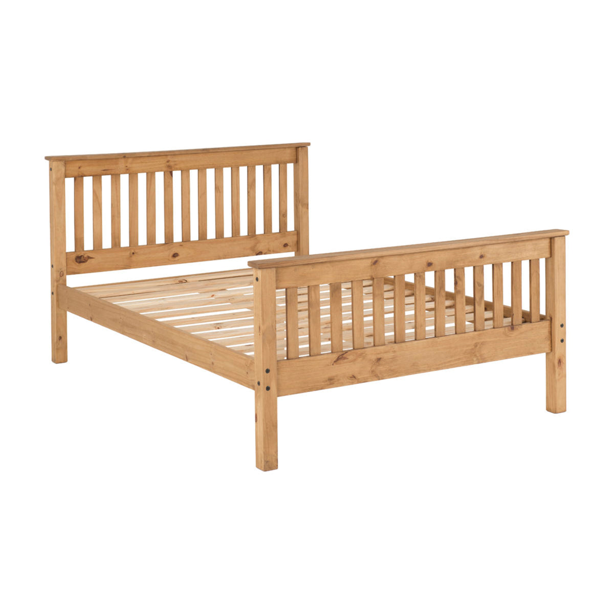 Monaco 5FT Bed High Foot End - Distressed Waxed Pine