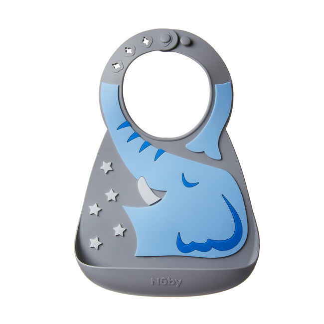 Nuby 3D Silicone Bib- Elephant