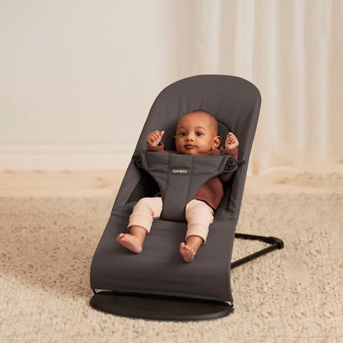 BabyBjörn Baby Bouncers Balance Soft- Woven/Jersey Tri Fabric, Dark Grey