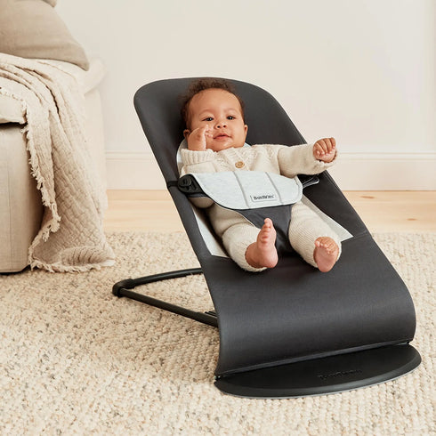 BabyBjörn Baby Bouncers Balance Soft- Woven/ Jersey, Dark Grey/Grey