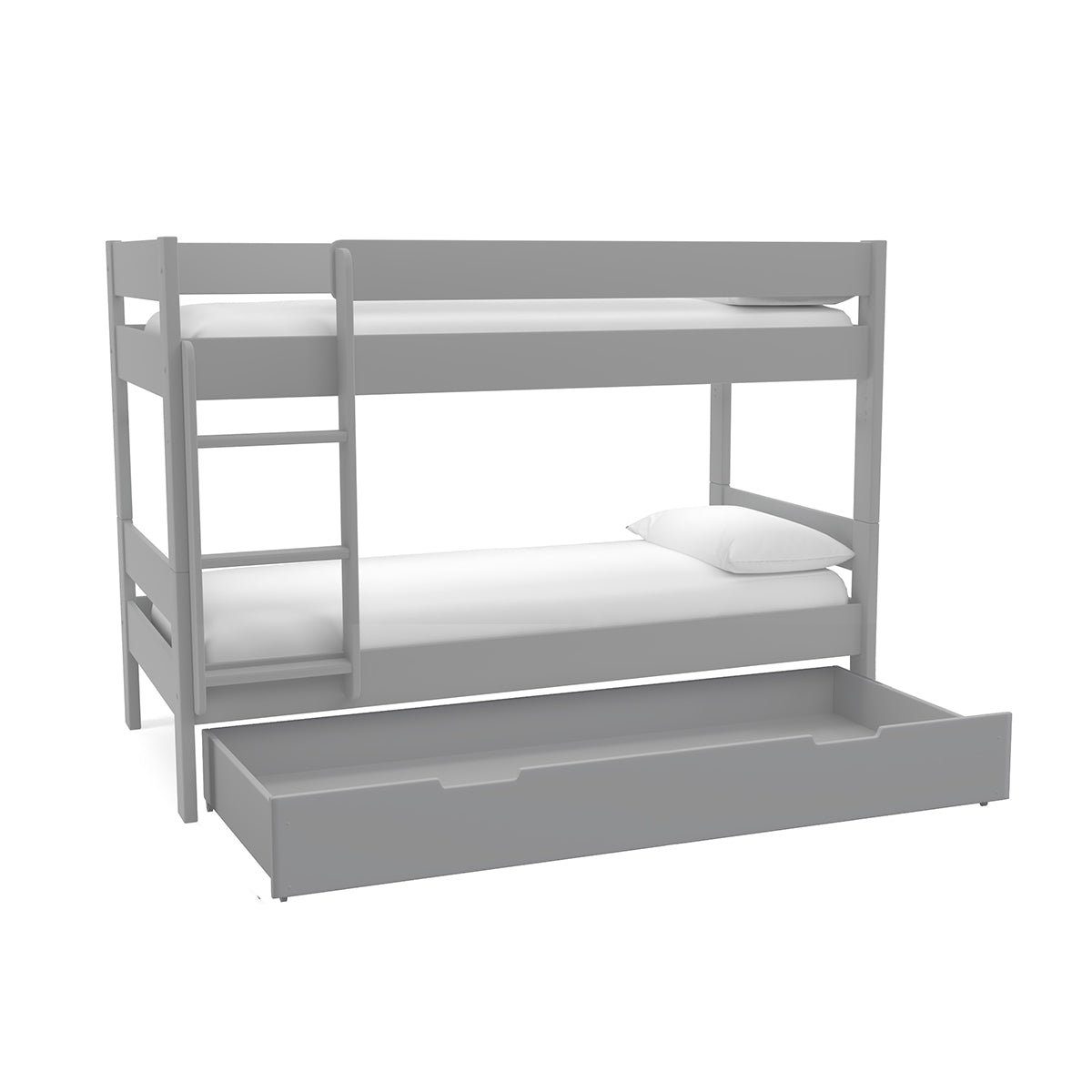 Compact Bunk Bed With Open Trundle Grey
