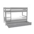 Compact Bunk Bed With Open Trundle Grey
