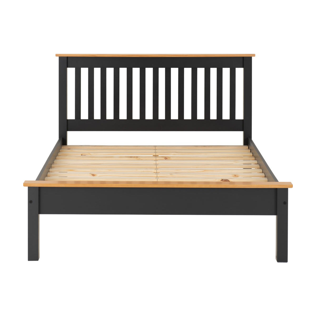 Monaco 5FT Bed Low Foot End - Grey/Oak Effect