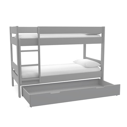 Compact Bunk Bed With Trundle Drawer Grey