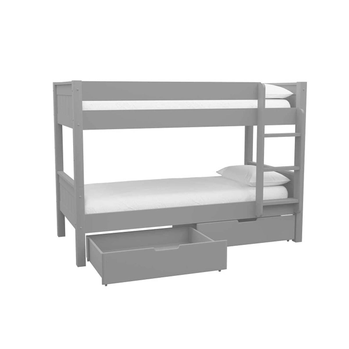 New Classic Bunk Bed With A Pair Of Drawers Grey