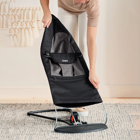 BabyBjörn Baby Bouncers Balance Soft- Cotton, Black/Dark Grey