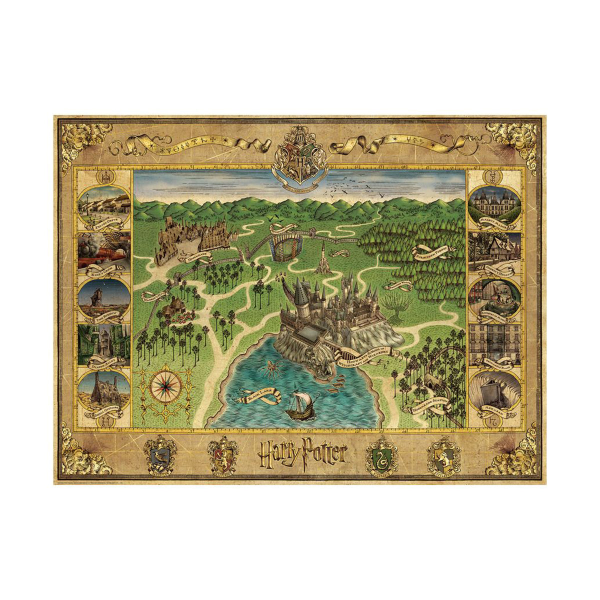 Harry Potter Hogwarts Map 1500 Piece Jigsaw Puzzle
