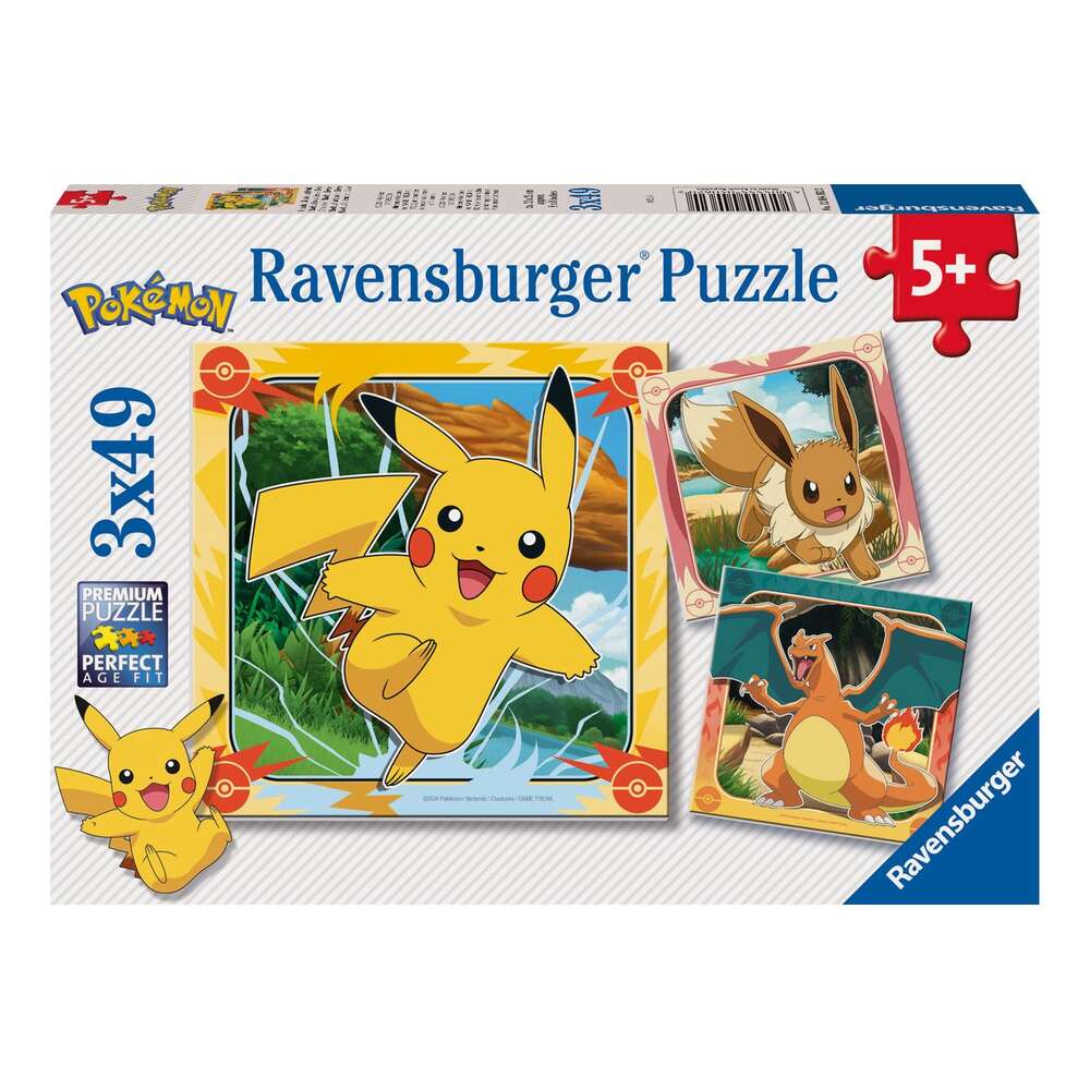 Pokemon 49 Piece Jigsaw Puzzle 3 Pack