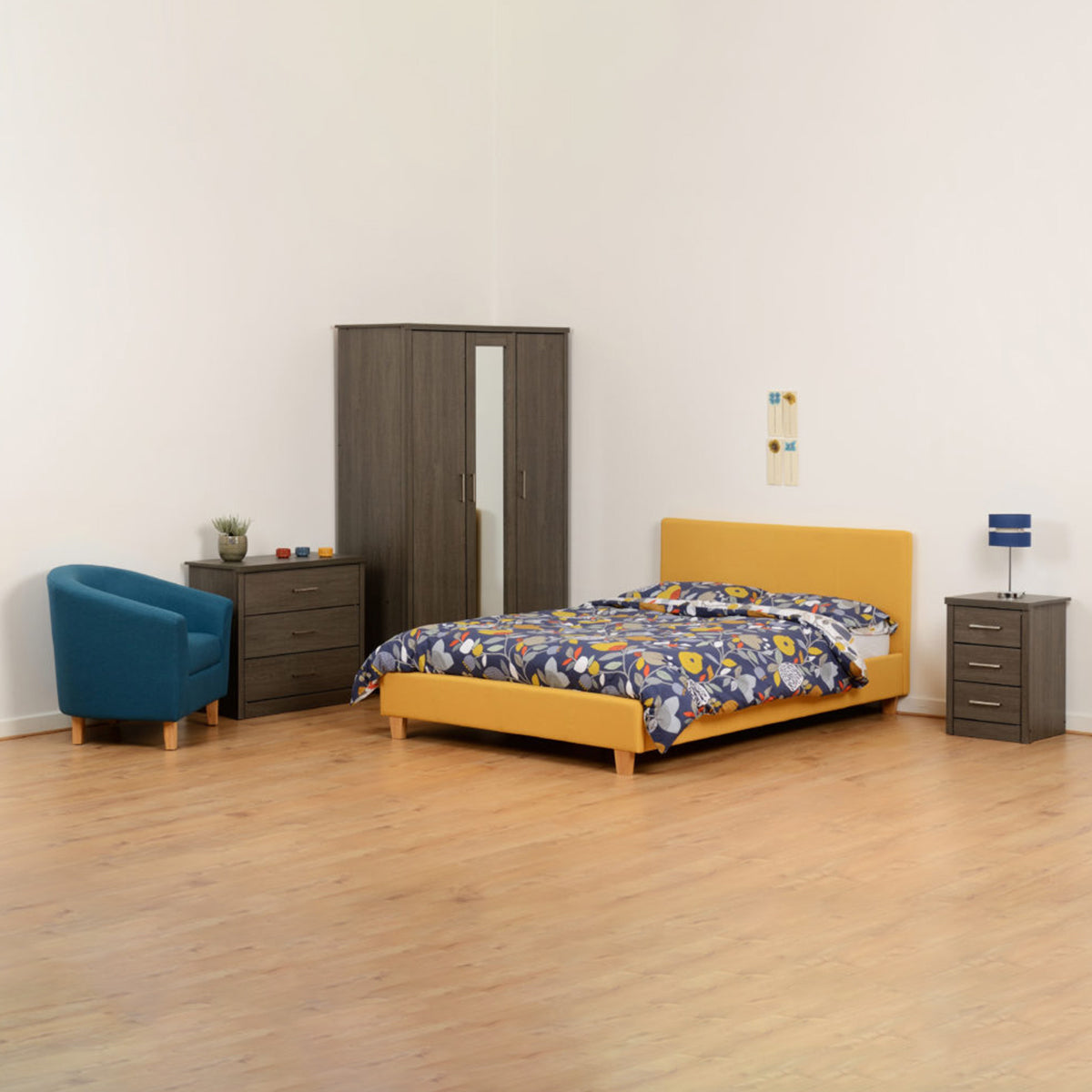 Prado 4FT6 Bed - Mustard Fabric