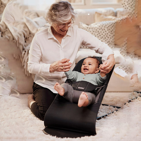 BabyBjörn Baby Bouncers Balance Soft- Cotton, Black/Dark Grey