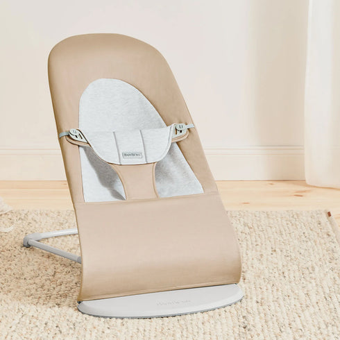 BabyBjörn Baby Bouncers Balance Soft- Woven/ Jersey, Beige/Grey