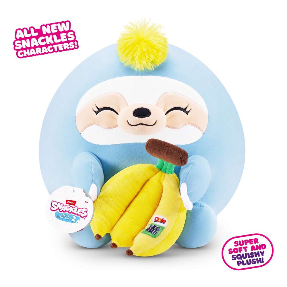 Snackles 14in Plush - Sloth & Dole (Banana)