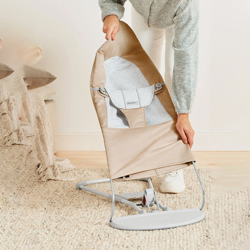 BabyBjörn Baby Bouncers Balance Soft- Woven/ Jersey, Beige/Grey