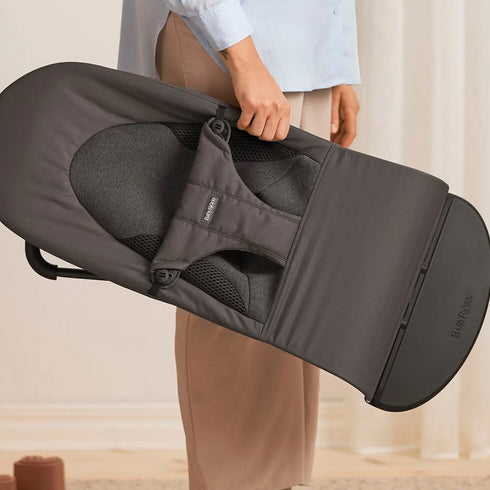 BabyBjörn Baby Bouncers Balance Soft- Woven/Jersey Tri Fabric, Dark Grey