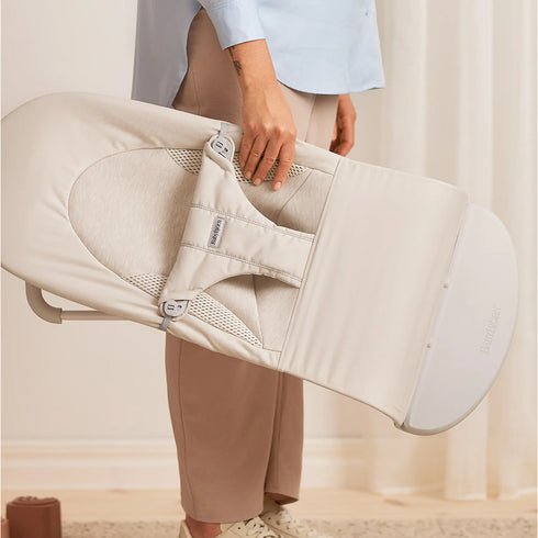 BabyBjörn Baby Bouncers Balance Soft- Woven/Jersey Tri Fabric, Light Beige