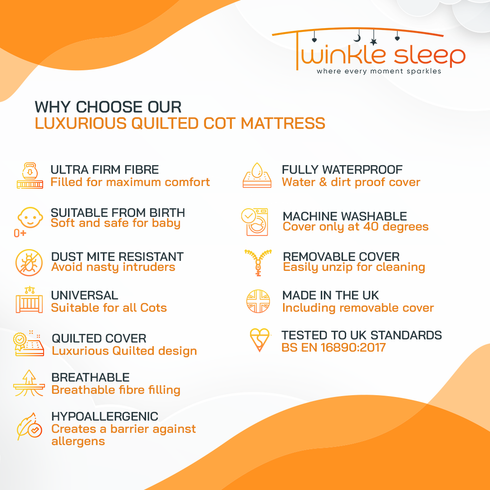 Twinkle Sleep Cot Mattress 120 x 60 x 10 cm