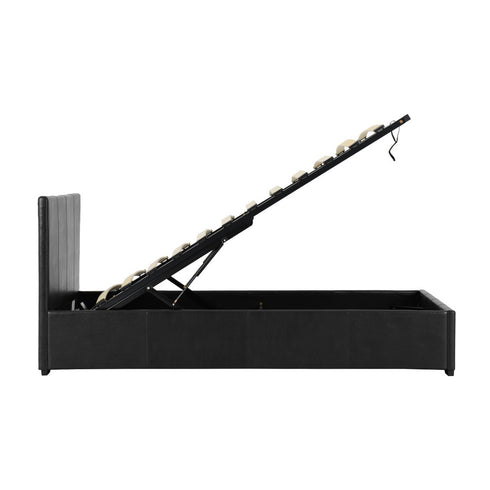 Waverley 3FT Storage Bed - Black Faux Leather